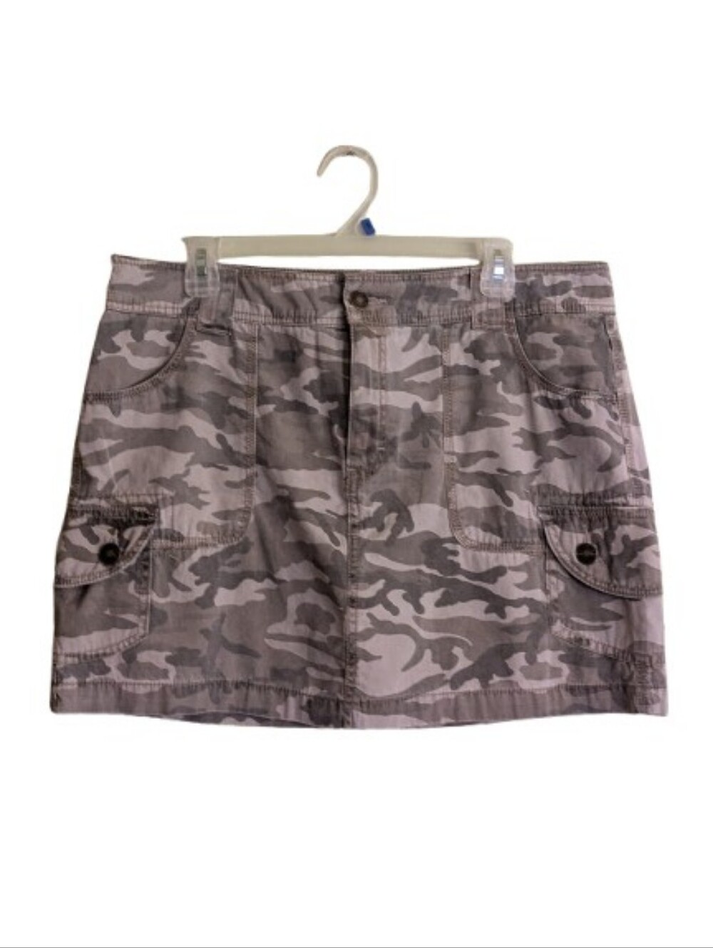 Route 66 Y2K Camouflage Cargo Utility Mini Skort 100% Cotton Neutral